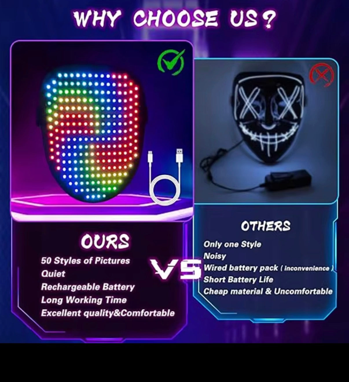 Pulsemask features - 50 patterns, quiet, rechargeable